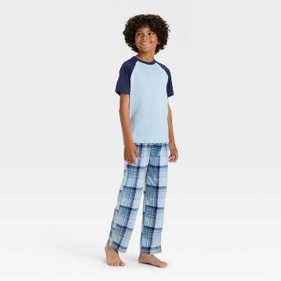 Boys' Short Sleeve T-Shirt and Plaid Fleece Pants Pajama Set - Cat & Jack™