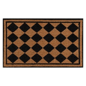 1'6"X2'6" Geometric Woven Coir Doormat Black/Natural - Erin Gates By Momeni: Modern Front Porch Doormat, Indoor/Outdoor Use - 1 of 3