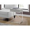 Monarch Specialties Accent Table Side End Nightstand Lamp Storage Drawer Living Room Bedroom Metal Laminate Grey Chrome Contemporary Modern - 3 of 4
