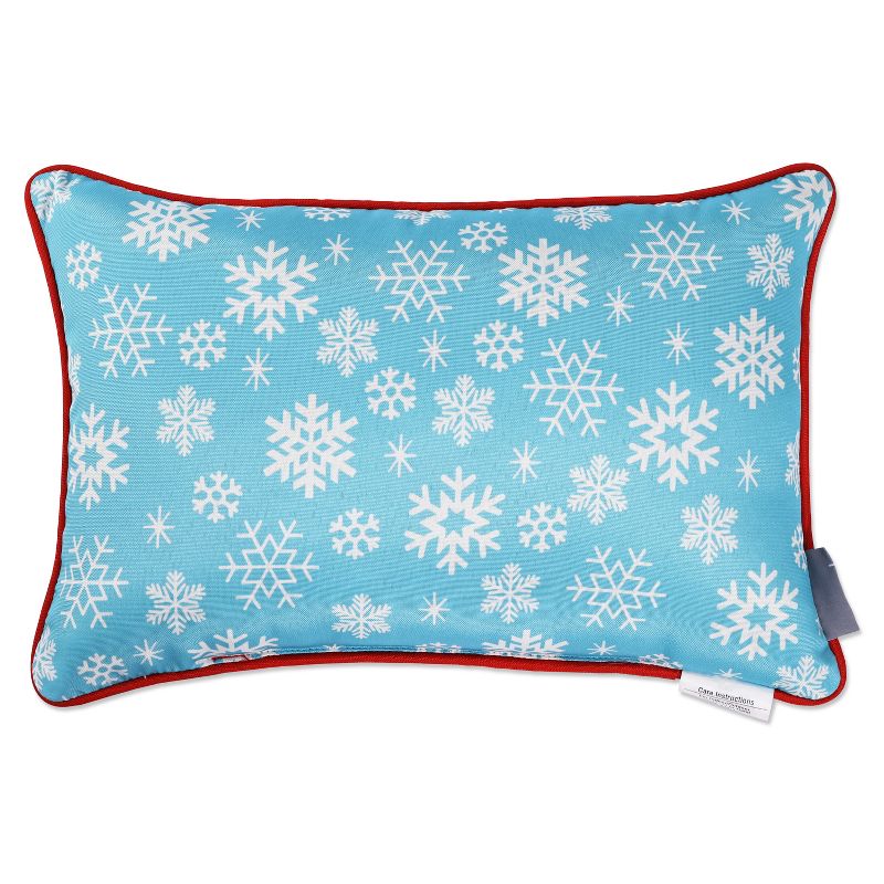 12"x18" Merry Christmas Lumbar Throw Pillow Blue - Pillow Perfect, 3 of 9