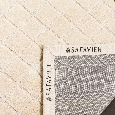 Light Green Hand-Knotted Synthetic Rectangular Rug