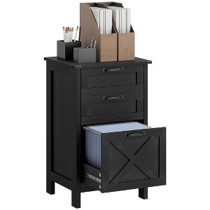 HOMCOM 3 Drawer File Cabinet, Filing Cabinet for Hanging A4/Letter Size, Farmhouse Printer Stand with Storage for Home Office - 1 of 4