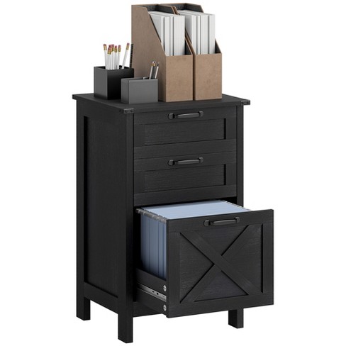 HOMCOM 3 Drawer File Cabinet, Filing Cabinet for Hanging A4/Letter Size, Farmhouse Printer Stand with Storage for Home Office - image 1 of 4