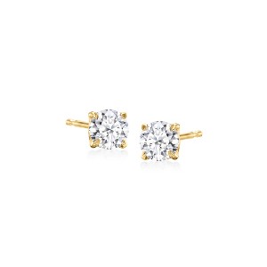 Ross-Simons 0.50 ct. t.w. Lab-Grown Diamond Stud Earrings in 18kt Gold Over Sterling - 1 of 4
