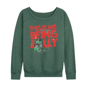 Women's - Dr. Seuss -  Lightweight French Terry Wide Neck Long Sleeve Shirt - 1 of 4