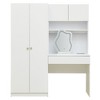 2-Door Wooden Storage Vanity Wardrobe for Bedroom with Makeup Mirror and Drawers, White - 2 of 4