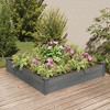 vidaXL Garden Raised Bed Natural wood Solid fir wood, Non-woven fabric - Gray 47.2" x 47.2" x 9.8" - 2 of 4