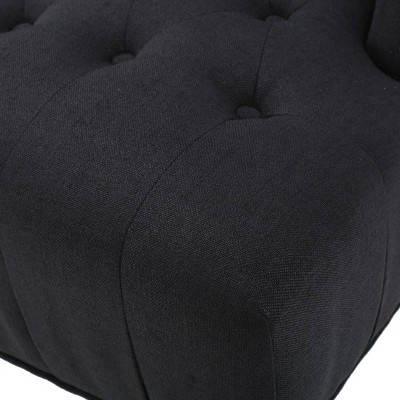 Adriana Charcoal Tufted Fabric Wingback Accent Chair