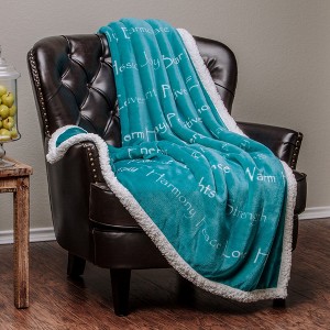 Chanasya Sympathy Warm Hugs Support Gift Throw Blanket with Plush Faux Shearling Side - 1 of 4