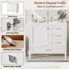 Mshliw 36" Bathroom Vanity with Ceramic Sink, Solid Pine Frame, Soft-Close Door & 3 Drawers – Modern Freestanding Cabinet - 2 of 4