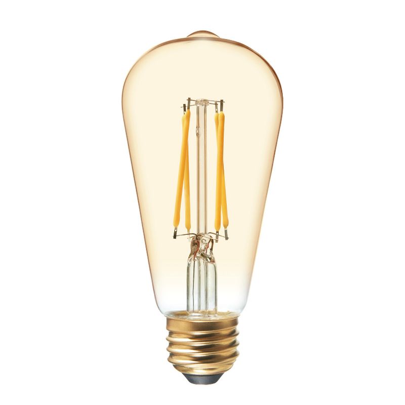 GE 2pk 6W 60W Equivalent LED Light Bulbs Amber Glass Warm Candle Light, 3 of 7