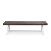 Set of 2 Industrial 63" Outdoor Dining Benches with Weather-Resistant Acacia Wood Seats for Patio Use -3irtyhousy - 3 of 4