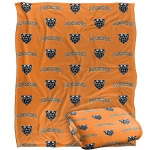 Mercer University Logo Pattern Silky Touch Blanket White 50x60 - 1 of 4
