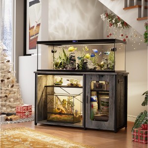 Besiost 55-75 Gallon Rectangle Aquarium Stand with Power Outlets & LED Light, Fish tank stand - 1 of 4