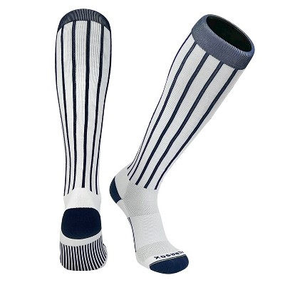 MK Socks Baseball Softball Pinstripe Knee high Socks - Navy White