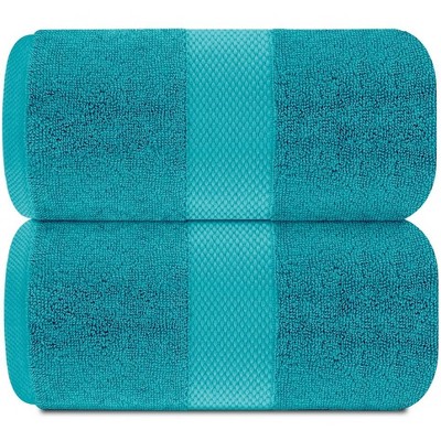 Aqua Oversized Turkish Cotton Bath Sheets Set of 2