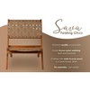 Balkene Home Sava Indoor Outdoor Folding Chair Low Slung Portable Seating Solid Acacia Wood Woven Seat - Navy Blue Webbing - 2 of 4