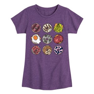 Girls' - Instant Message - Bagel Grid Fitted Short Sleeve Graphic T-Shirt - 1 of 4