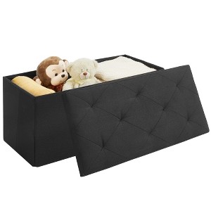 VECELO 46"/30"/15"/11.8" Folding Storage Ottoman Bench, Storage Chest, Linen Fabric Foot Rest Stool, Storage Footstools, Folding Storage Ottoman - 1 of 4