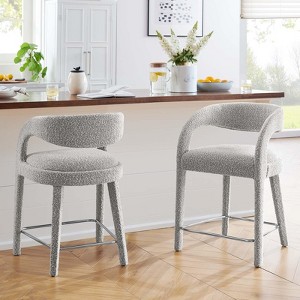 Modway Pinnacle Boucle Upholstered Counter Stool Set of Two - 1 of 4