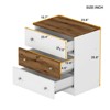 FONTOI Nightstand with 3 Drawers, Colorblock Design Side Table with Storage Cabinet for Bedroom, Brown&White, 15.7"*25.8"*23.6" - 3 of 4