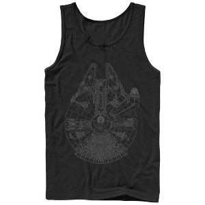Men's Star Wars Millennium Falcon Outline Tank Top - 1 of 4