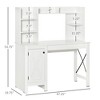 Vynxaria White Computer Desk Writing Desks with Cabinet Home Office Storage for Study Home Office - 4 of 4