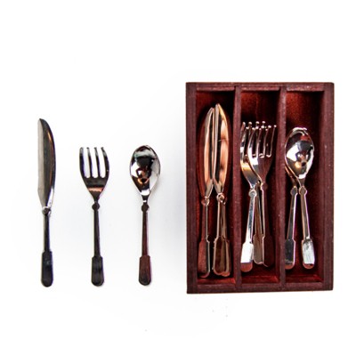 The Queen's Treasures 18 Inch Doll 13 Piece Utensil Set and Wooden Holder