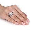 EVERLY JEWELRY | Sterling Silver 11-12mm Cultured Freshwater Pearl and Cubic Zirconia Wide Band Ring - 3 of 3