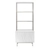70" Waves Coastal Bookcase with Storage Cabinet Glossy White - Treasure Trove Accents - 2 of 4