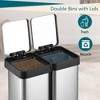 10/13 Gallon Dual Trash and Recycling Bin Fingerprint Proof Stainless Steel Kitchen Garbage Can with Double Lid - 3 of 4