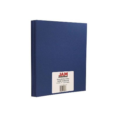 JAM Paper Extra Heavyweight 130 lb. Cardstock Paper 8.5" x 11" Presidential Blue 25 Sheets/Pack