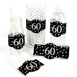 Big Dot of Happiness Adult 60th Birthday - Gold - DIY Party Supplies - Birthday Party DIY Wrapper Favors & Decorations - Set of 15 - 1 of 4