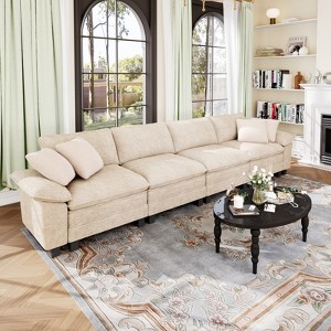 Captiva Designs Cloud Modular Sofa, 157.5" Sectional Couch with Deep Seats, 4-Seater Upholstered Sofa - 1 of 4