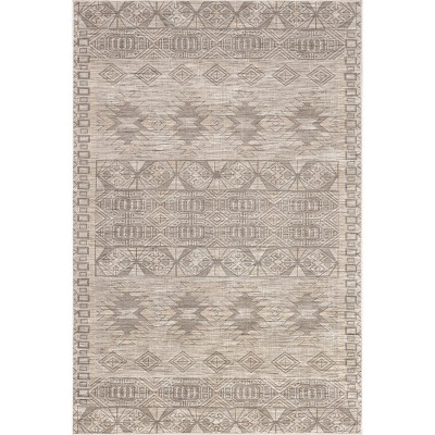 Riya Beige Geometric Washable Cotton Area Rug