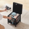 VECELO Storage Ottoman, Foot Rest Stool, Modern Footstools with Flip-up Lid, Black - 4 of 4