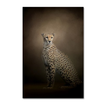 Elegant Cheetah Portrait on Brown Canvas Art