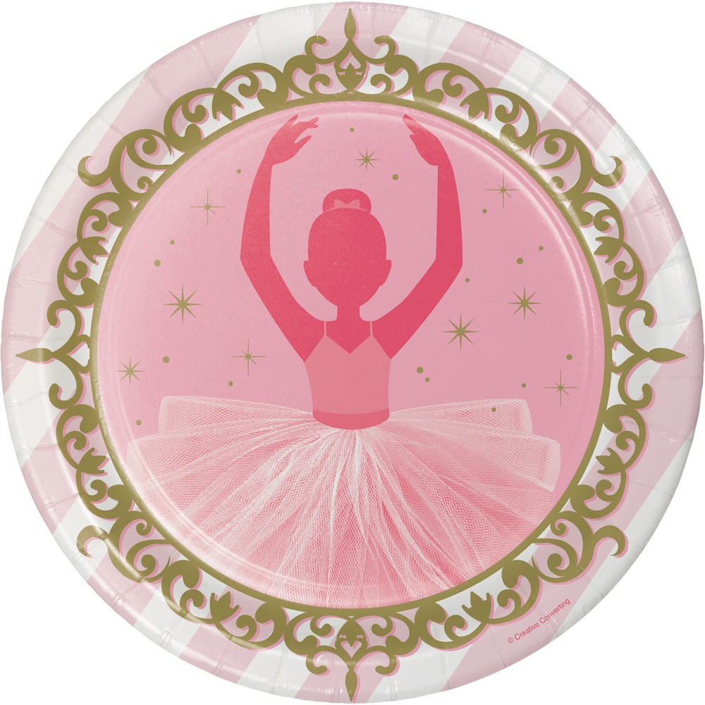 Photos - Other tableware 24ct Ballet Paper Plates Pink