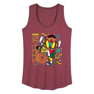 Women's - Sesame Street - Bert Ernie Street Graphic Racerback Tank - 1 of 4