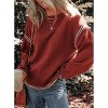 Women's Oversized Sweaters 2025 Crew Neck Long Sleeve Color Block Knit Casual Chunky Warm Fall Winter Pullover Top Outfits - 3 of 4