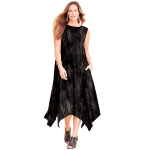 Catherines Women's Plus Size Anywear Reversible Crisscross V-Neck Maxi Dress - 1 of 4
