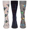 MeMoi Men's 3 Pair Pack Novelty Sports Crew Socks - 2 of 3