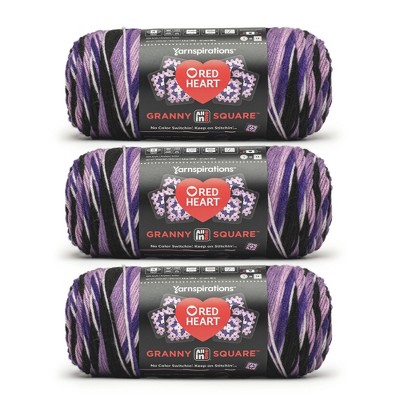 Red Heart All in One Granny Square Yarn 24 Pack-Grape Granny