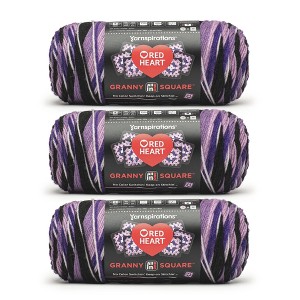 Red Heart All in One Granny Square Yarn 24 Pack-Grape Granny - 1 of 4