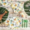 Blue Panda 144 Piece Jungle Safari Theme Birthday Party Decorations, Zoo Animal Dinnerware Plates, Napkins, Cups, and Cutlery - 3 of 4