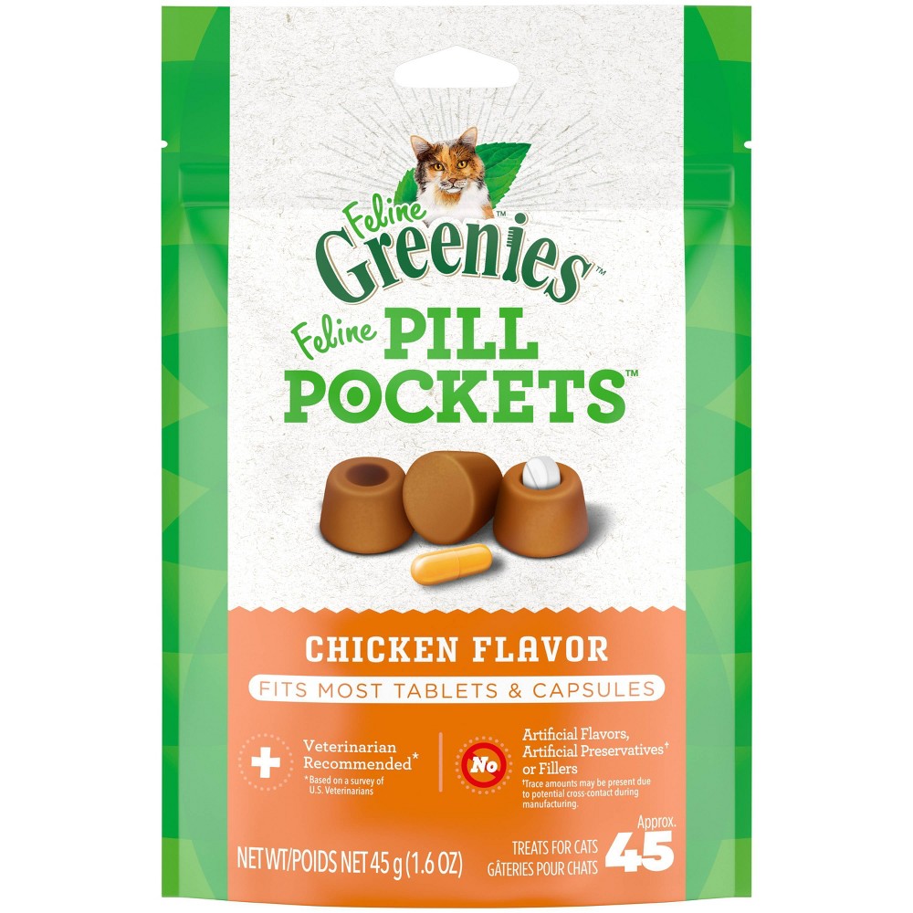 UPC 642863021411 product image for Greenies Feline Pill Pockets Chicken Adult Cat Treats - 1.6oz | upcitemdb.com