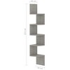 vidaXL Wall Corner Shelf Concrete Gray 7.5"x7.5"x48.4" Engineered Wood - 3 of 4