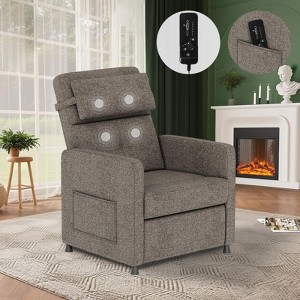 Electric Recliner Chair, Adjustable Power Reclining Sofa with Massage Heat Lumbar Support, Living Room Chair with Side Pockets & USB Port - 1 of 4