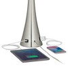 360 Lighting Karl Modern Table Lamps 27 1/2" Tall Set of 2 Brushed Nickel with USB Charging Port Dimmers Ivory Pleat Shade for Bedroom Bedside House - 2 of 4
