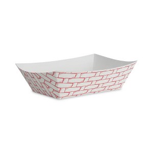 Boardwalk Paper Food Baskets, 3 lb Capacity, Red/White, 500/Carton - 1 of 4